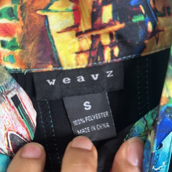 Weavz multi color peplum long sleeves rainbow blouse top size small - Picture 3 of 8